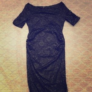 ASOS black lace maternity dress